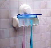 Держатель для 5 зубных щеток на вакуумной присоске в ванную 43184. 