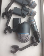 Микрофоны shure , подзвучка, барабаны