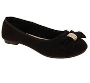 Балетки детские размер 36 цвет чёрный с бантиком 46759