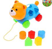 Каталка-сортер логическая Мишка на верёвке 46127