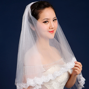 Свадебная фата с кружевом короткая 135 см