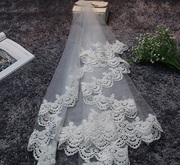 Свадебная фата с кружевом 135 см