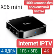 Смарт ТВ бокс приставка X96 mini, 4-ядерная android smart tv box